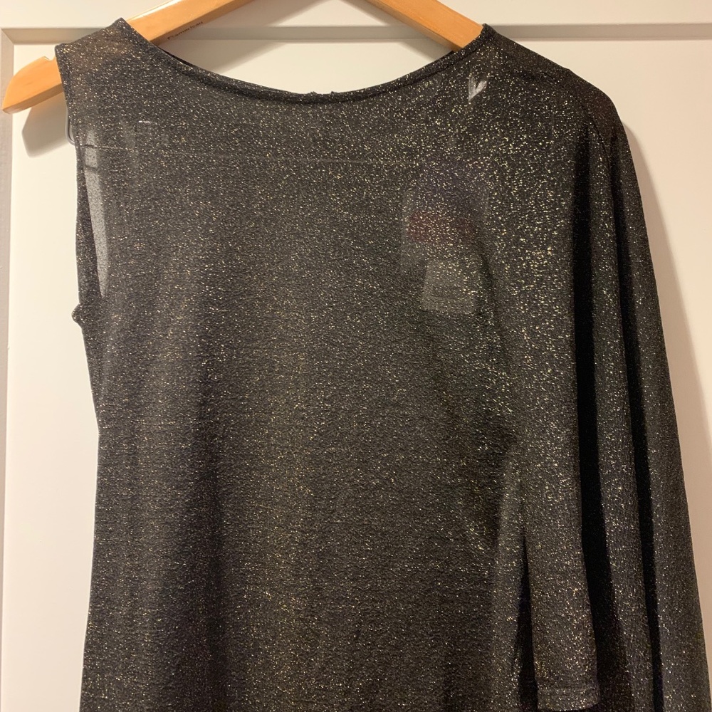 NWT Ted Baker Monyca Drape One Shoulder Sparkly Dress - Picture 8 of 14